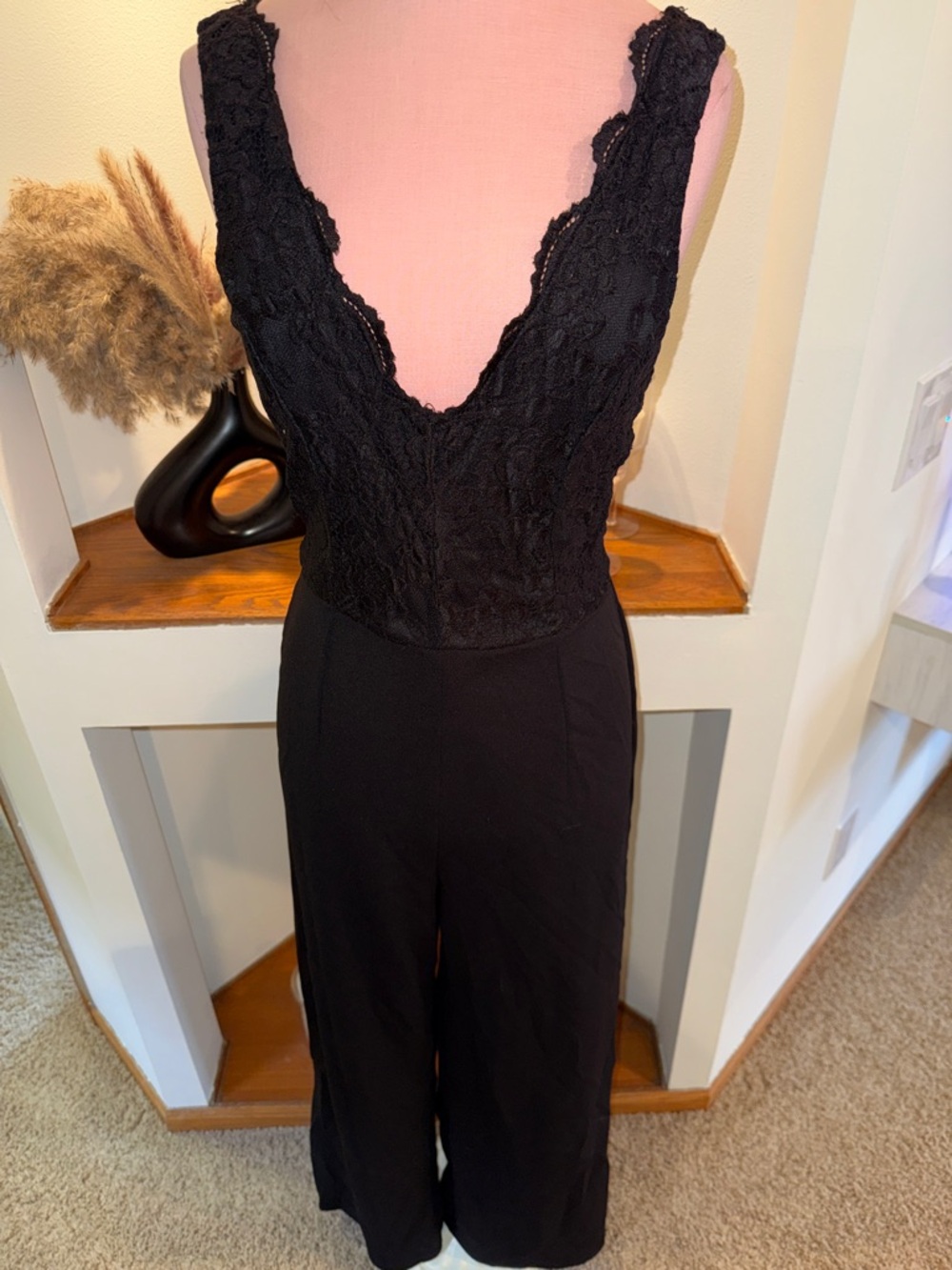 miami Black Lace V-Neck Jumpsuit
